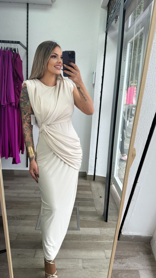 VESTIDO JOANA BEIGE SIN MANGAS