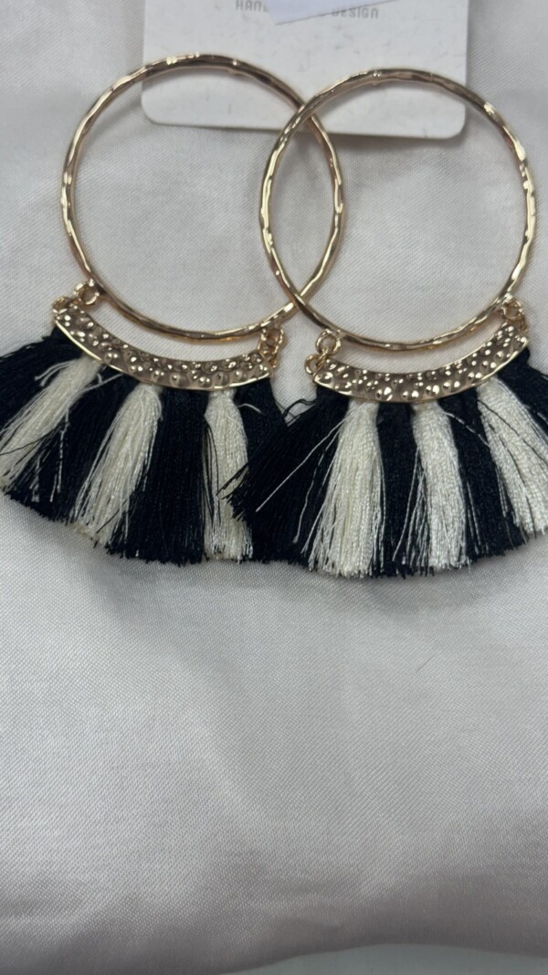 Pendiente argolla fleco