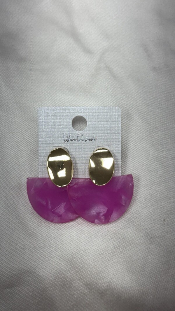 Pendiente Abanico Rosa