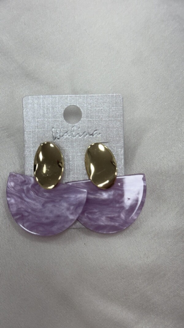 Pendiente Abanico lila