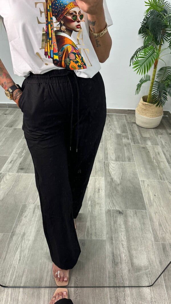 PANTALÓN LINO NEGRO