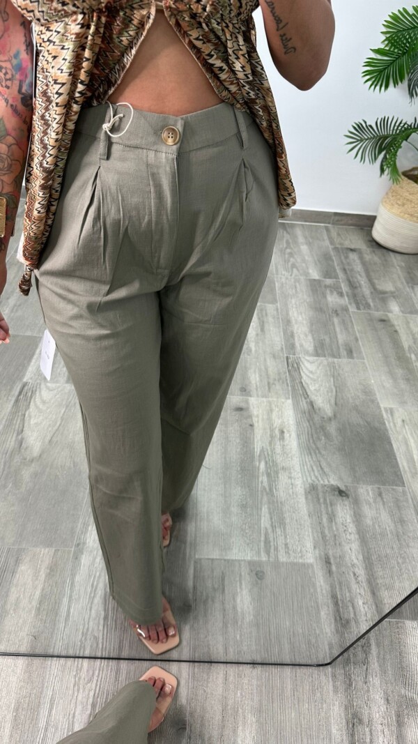 PANTALÓN LINO KAKI