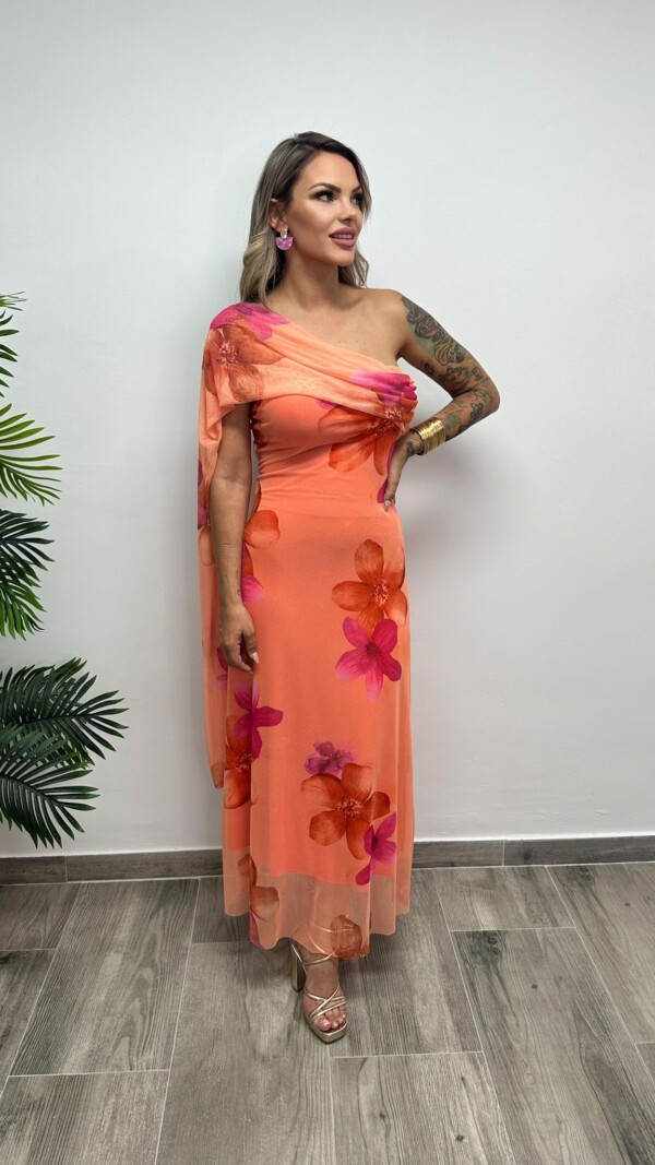 VESTIDO BIANCA TULL NARANJA