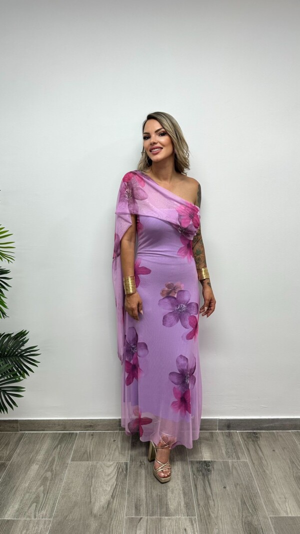VESTIDO BIANCA TULL LILA