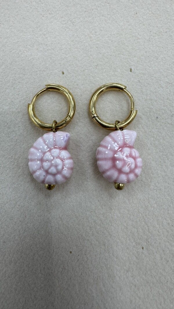 PENDIENTE CONCHA ROSA