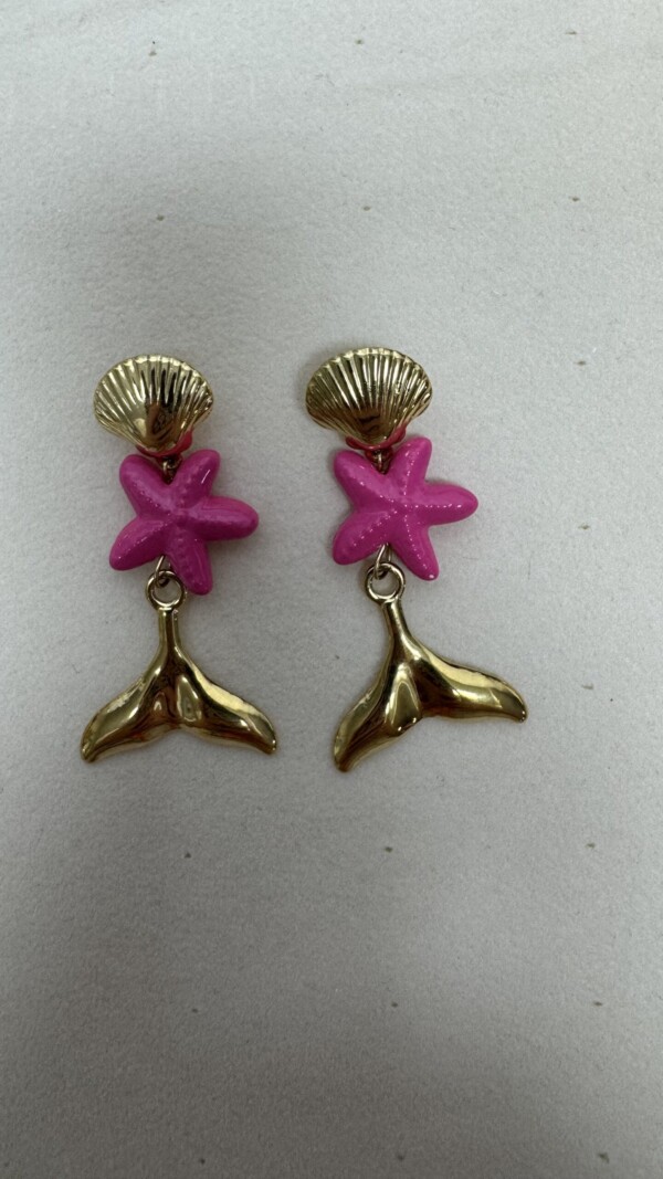 PENDIENTE SIRENA FUCSIA