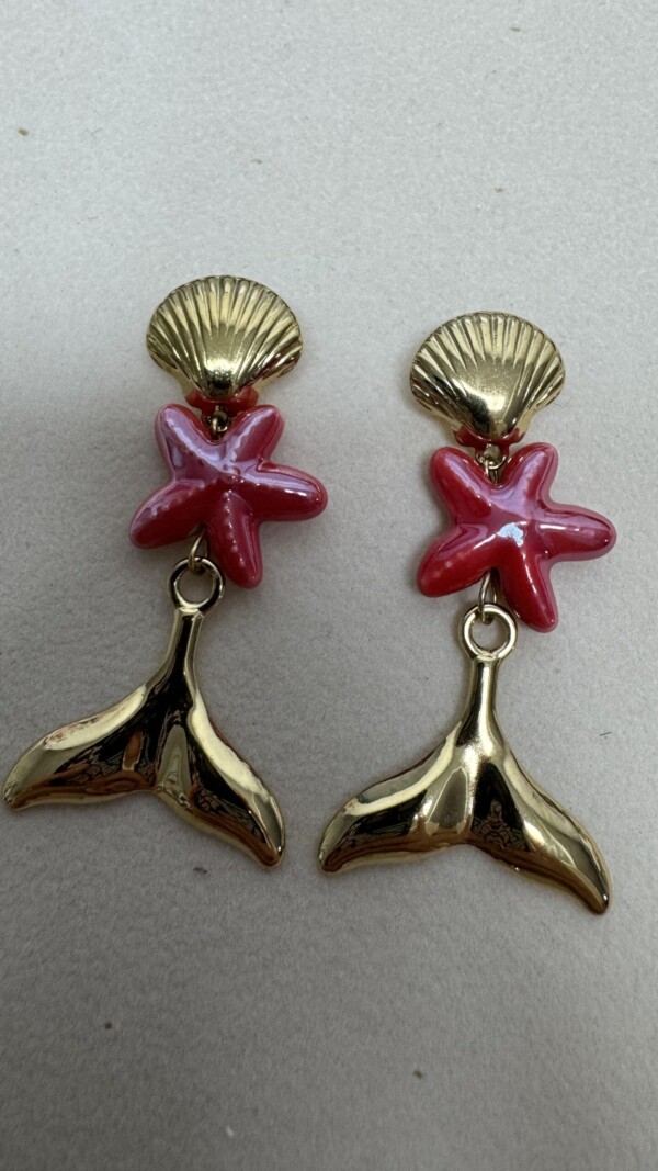 PENDIENTE SIRENA ROJO