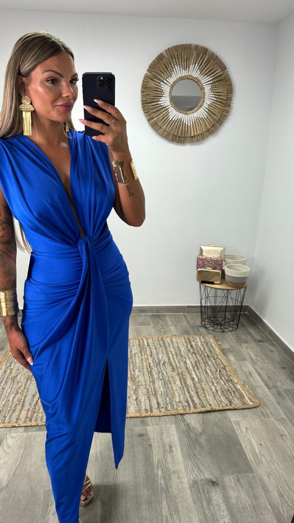 VESTIDO ISABELLA ELÉCTRICO MANGA CORTA