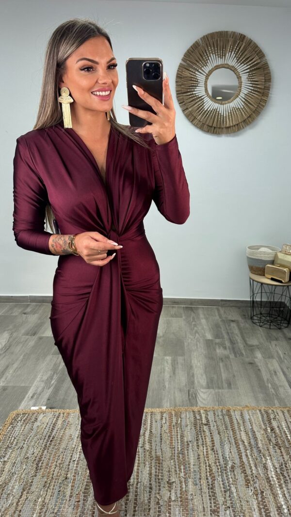 VESTIDO ISABELLA BURDEO MANGA LARGA