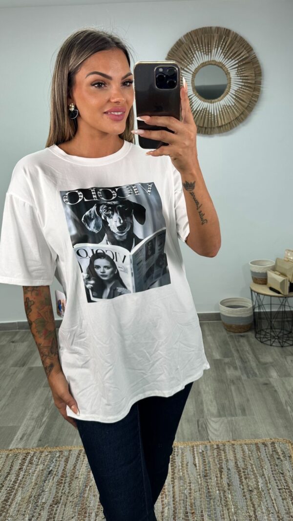 CAMISETA SALCHICA BLANCA