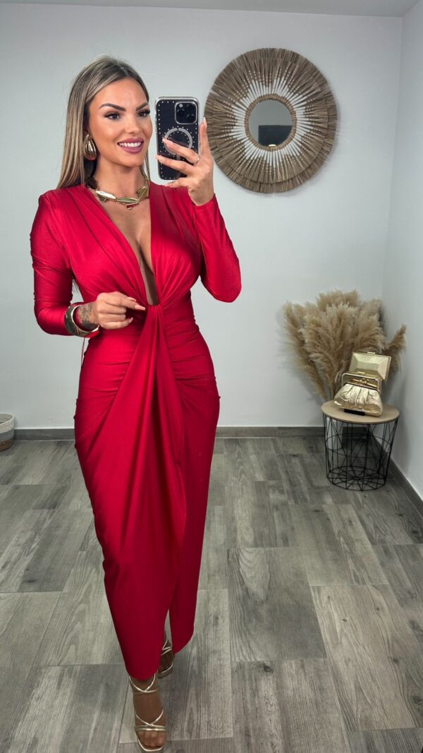 VESTIDO ISABELLA ROJO MANGA LARGA
