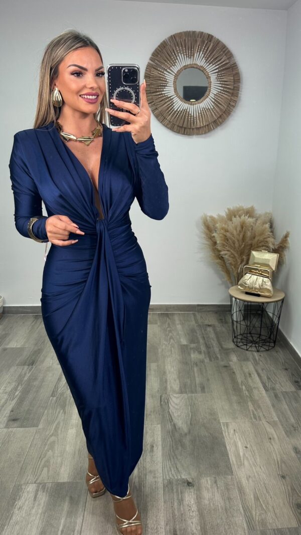 VESTIDO ISABELLA AZUL MANGA LARGA