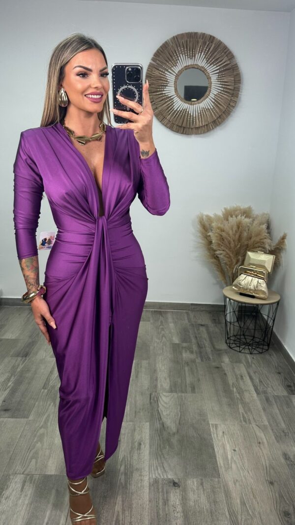 VESTIDO ISABELLA MORADO MANGA LARGA