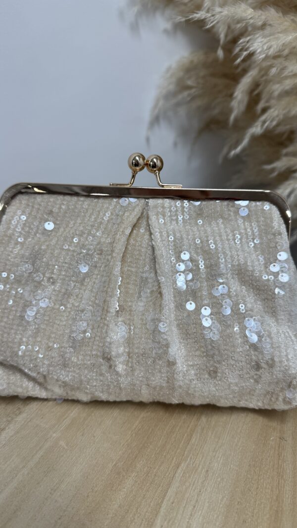 CARTERA LENTEJUELA BEIGE