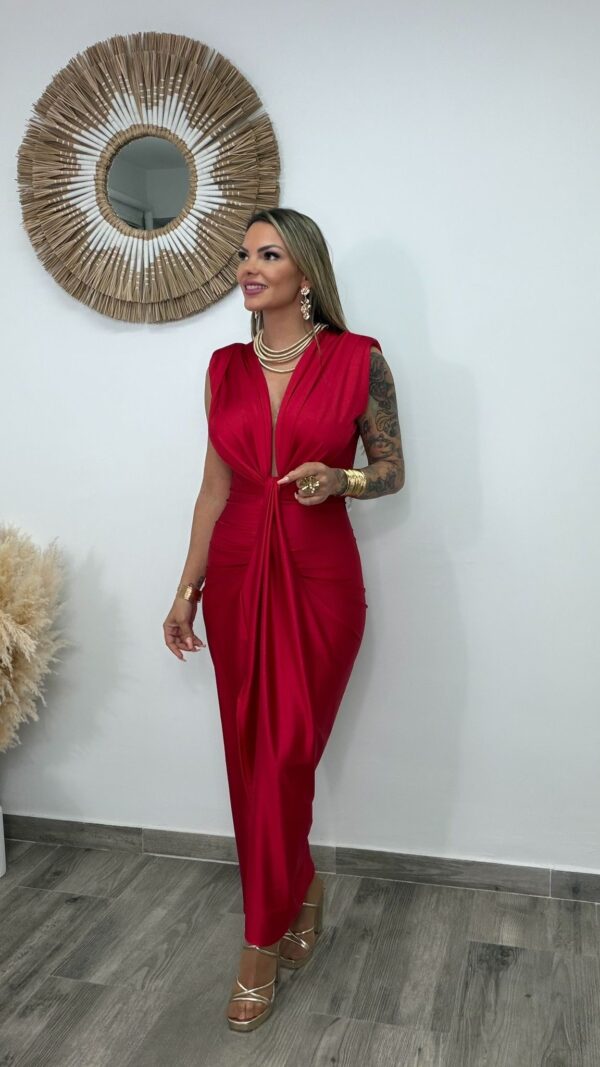 VESTIDO ISABELLA ROJO SIN MANGAS