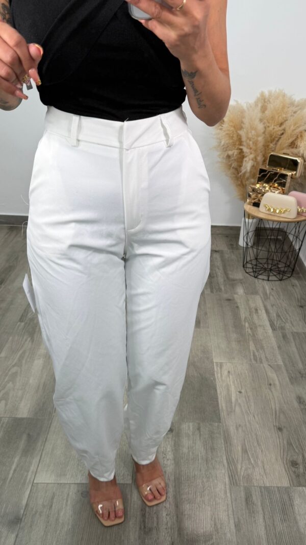 PANTALON PINZA BALLON BLANCO