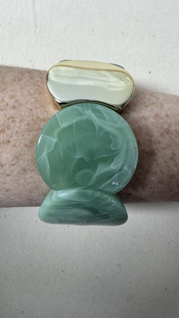 PULSERA DORADA VERDE AGUA