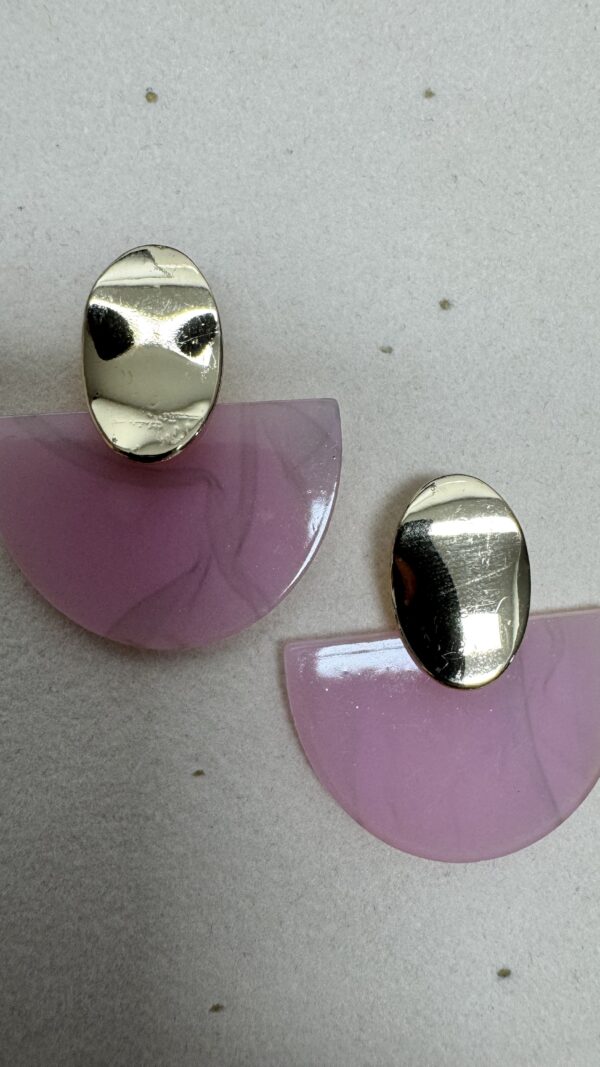 PENDIENTE ABANICO ROSA PALO