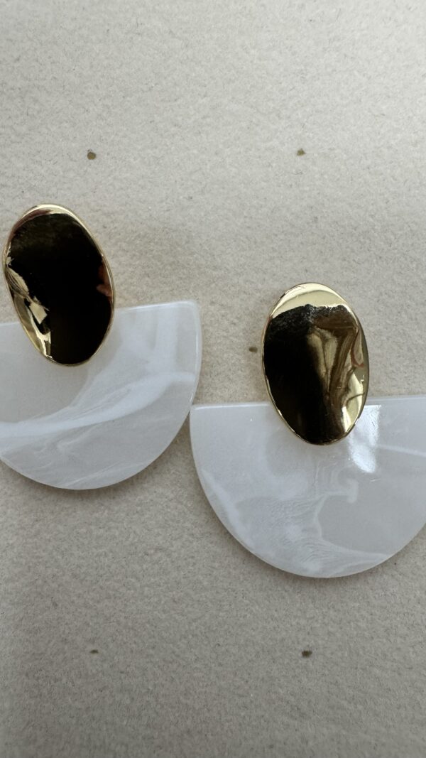 PENDIENTE ABANICO BLANCO