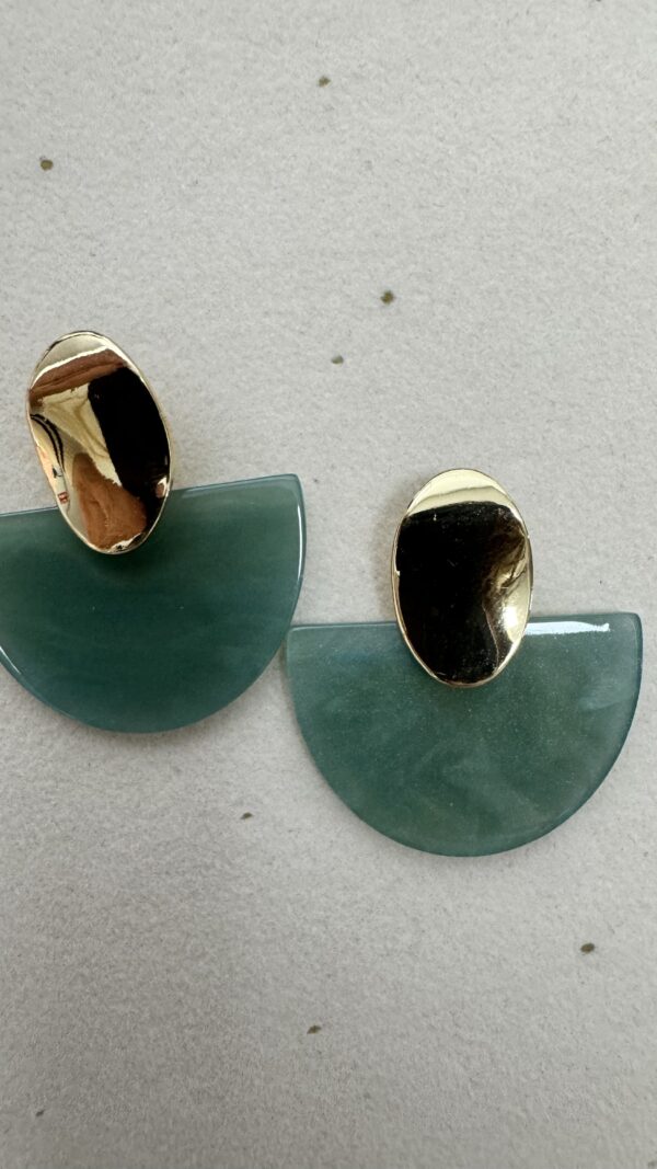 PENDIENTE ABANICO VERDE JABONOSO