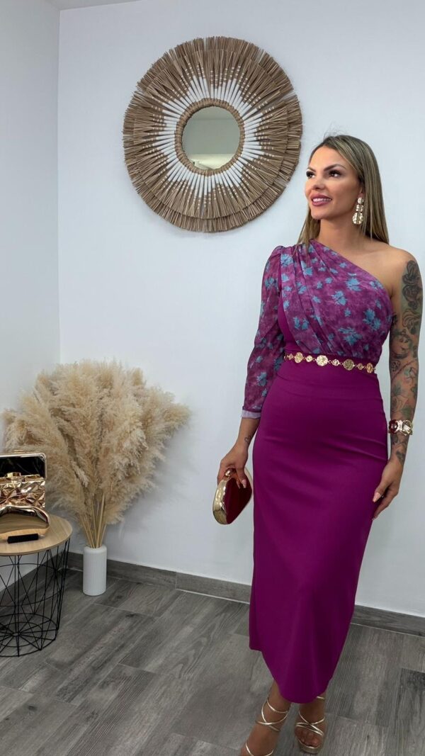 VESTIDO VIOLETA FLOR CELESTE