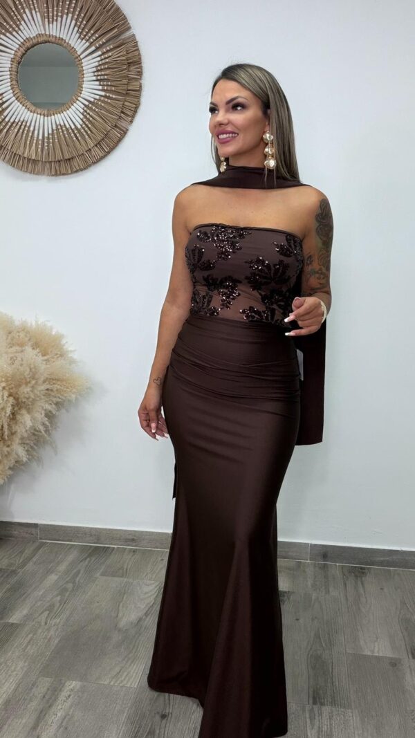 VESTIDO BULTANIA  CHOCOLATE