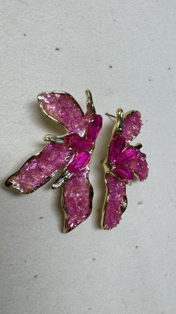 PENDIENTE FLOR ROSA
