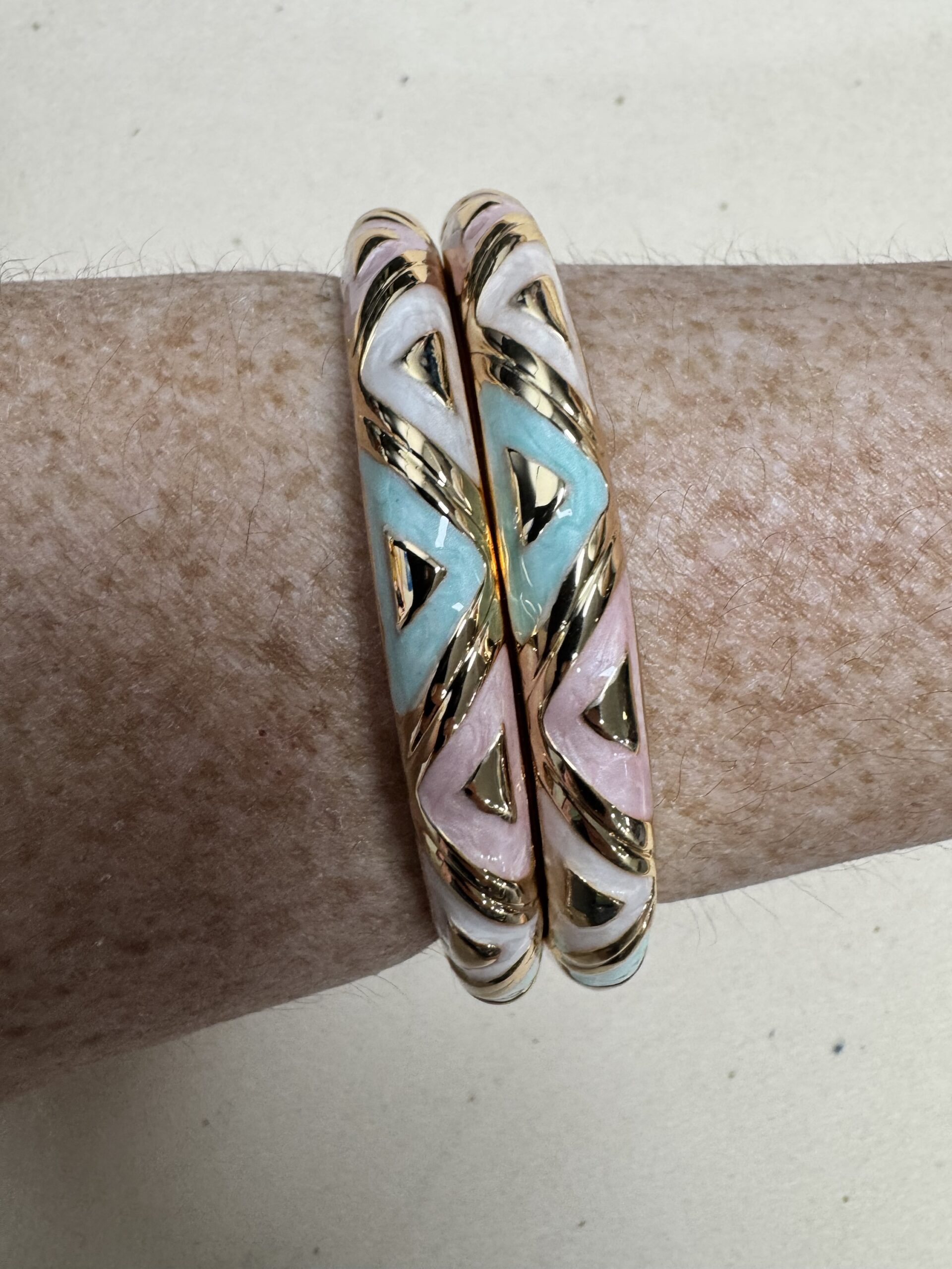 PULSERA ROSA PALO Y VERDE AGUA
