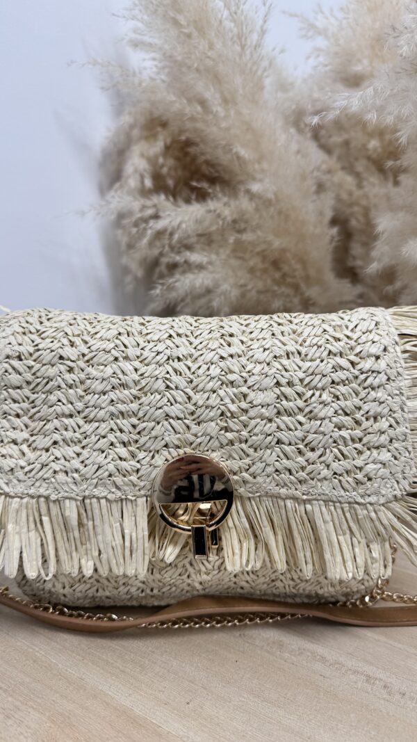 BOLSO RAFIA FLECOS BEIGE